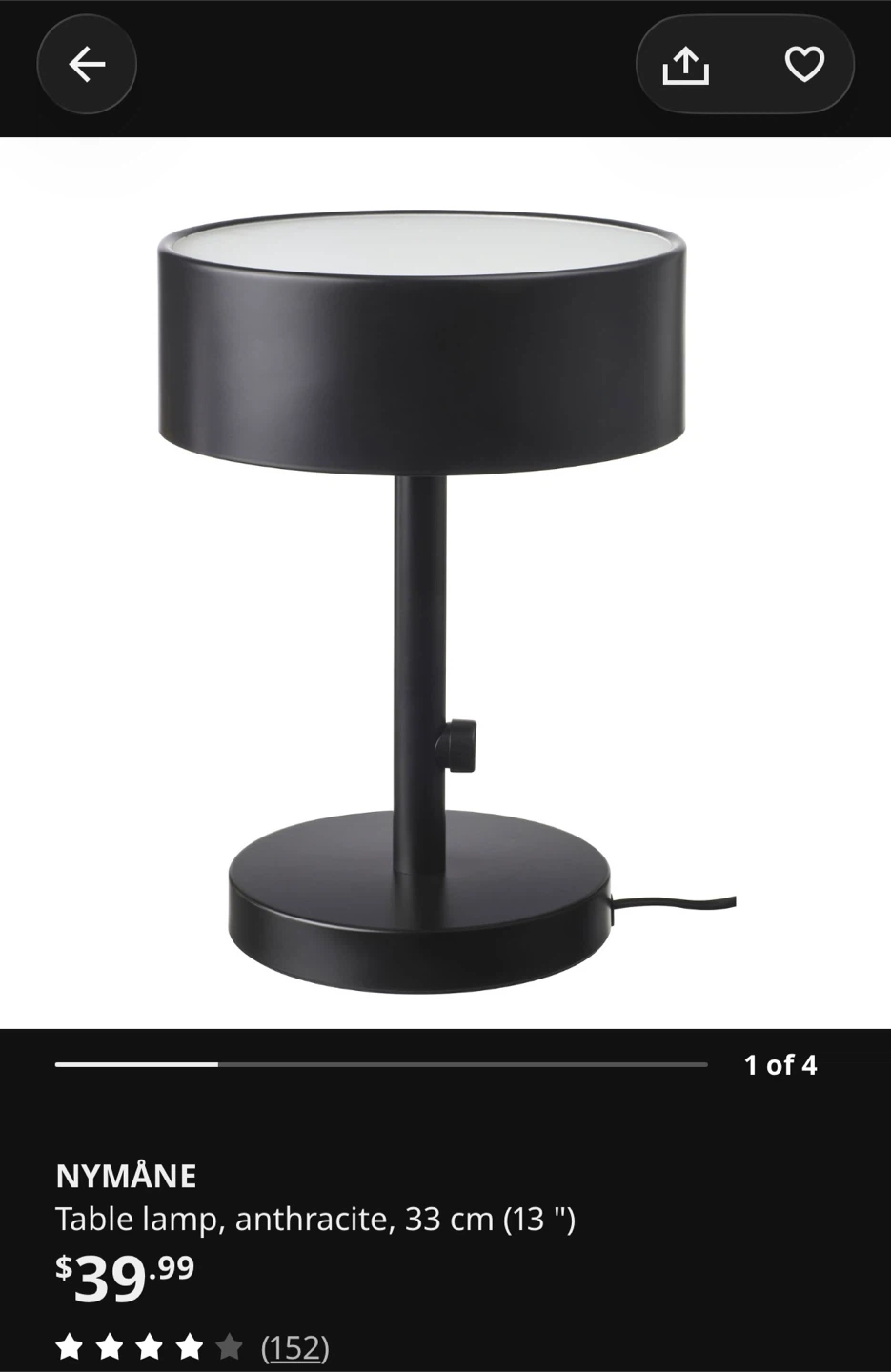 IKEA NYMÅNE Table Lamps - photo 3