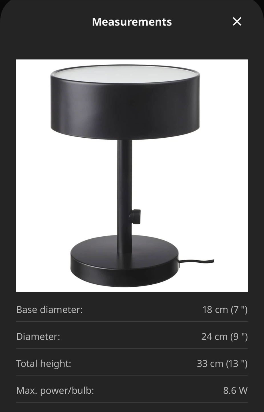 IKEA NYMÅNE Table Lamps - photo 4