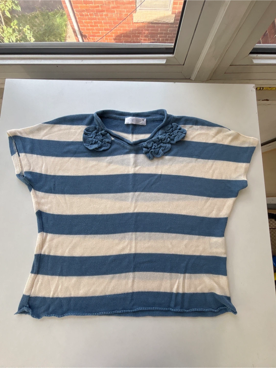 My Way Striped Blouse with Floral Detail - photo 2