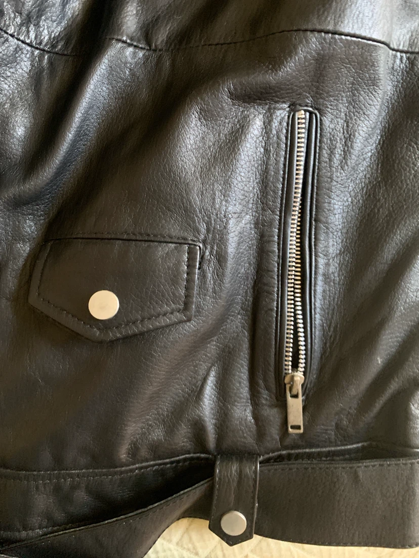 Barneys Originals Black Leather Jacket XL - photo 4