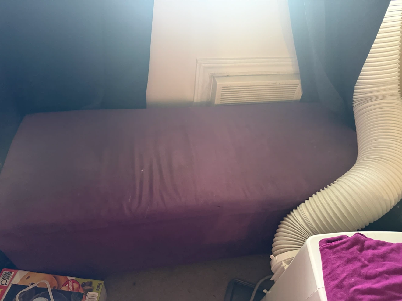 Purple Fabric Storage Ottoman Bench