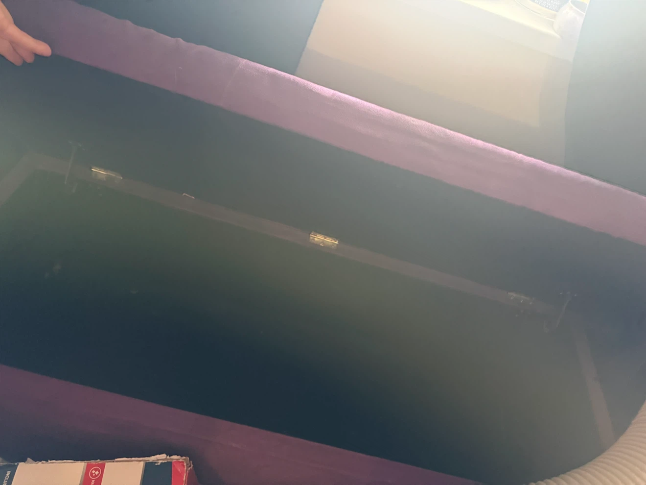 Purple Fabric Storage Ottoman Bench - photo 2