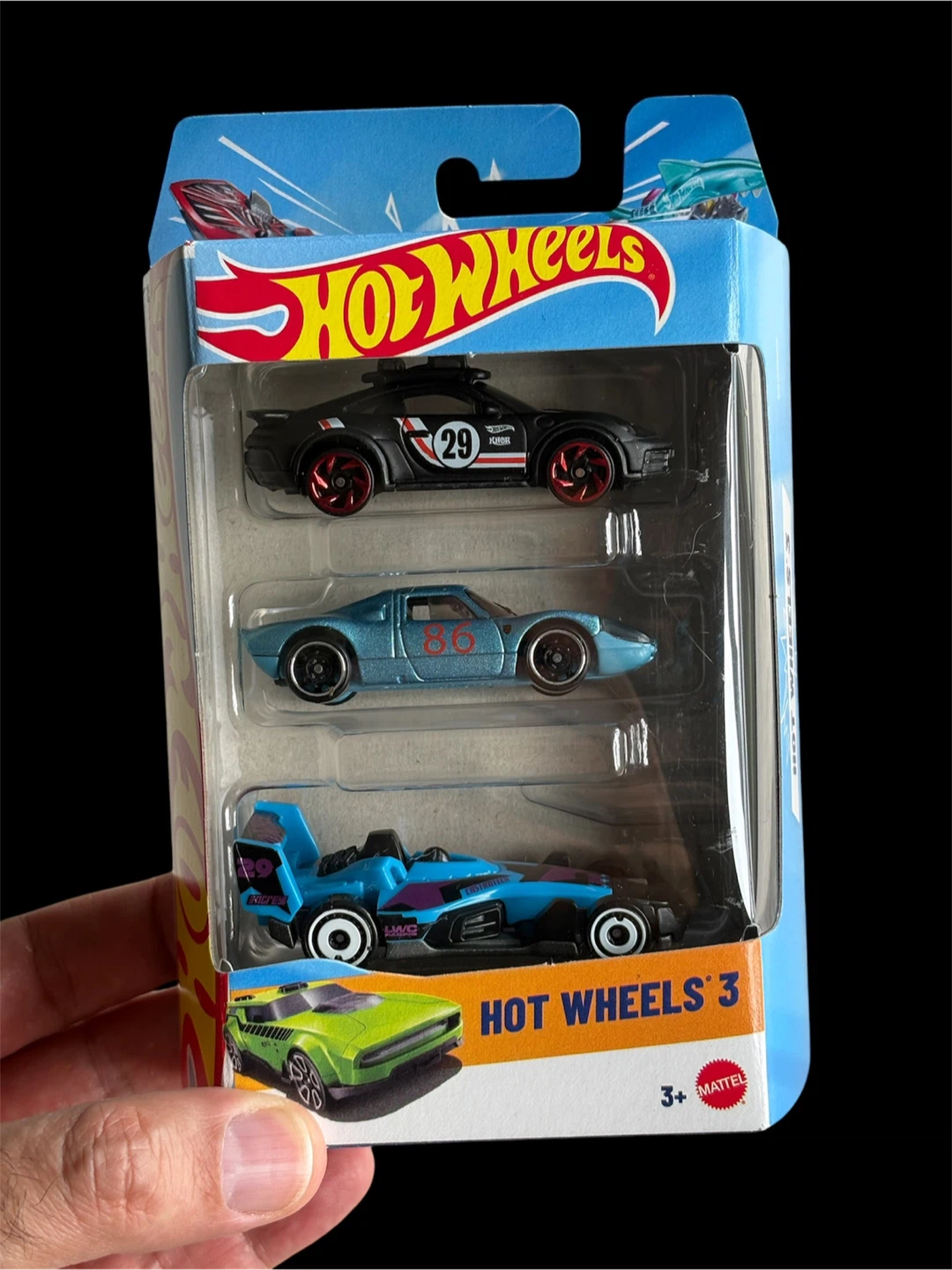Hot Wheels 3-Pack, including twin Porsches