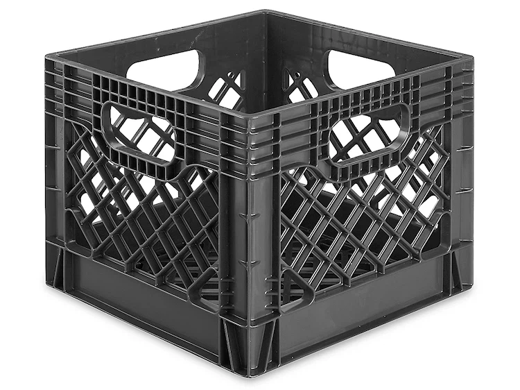 Black milk crate