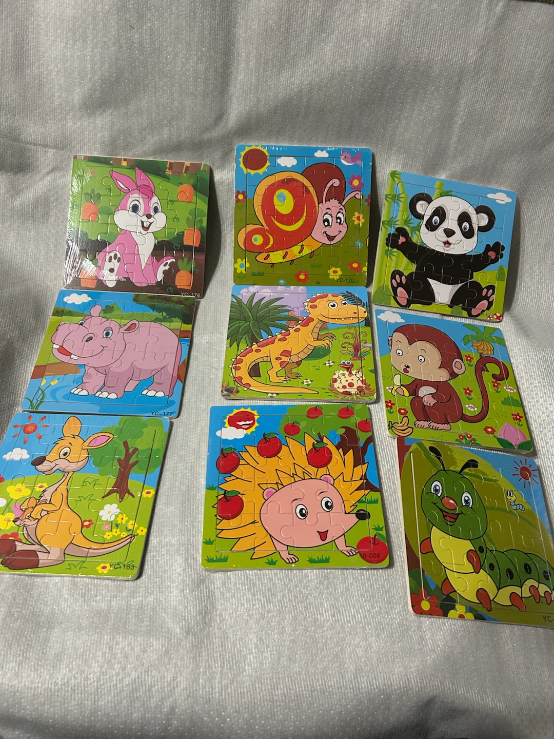New-Set of 9 Wooden Animal Jigsaw Puzzles