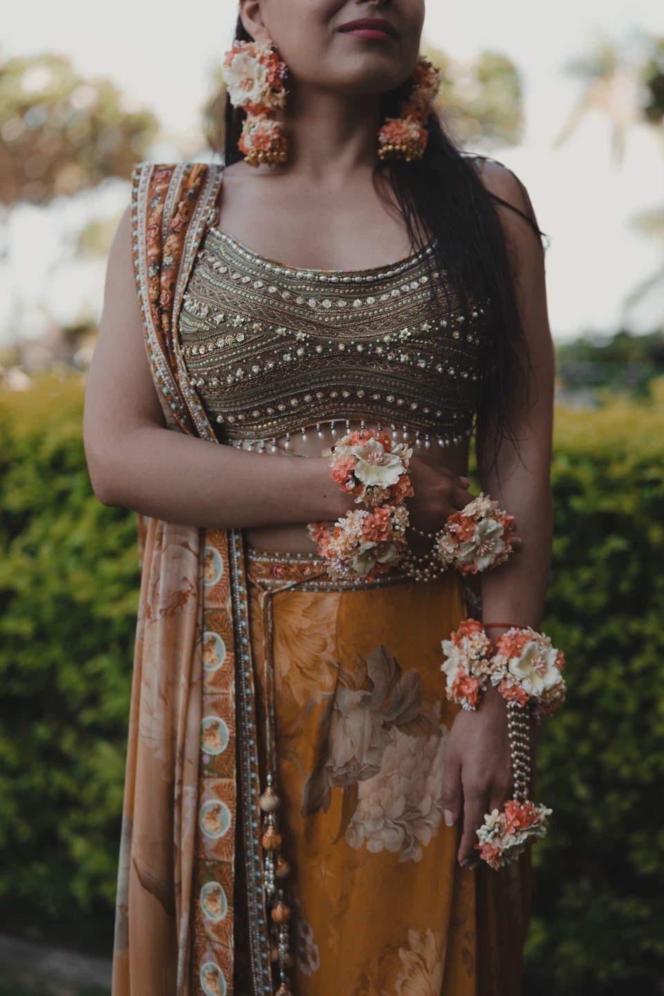 Mustard Floral Lehenga