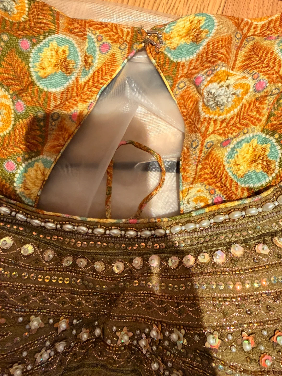 Mustard Floral Lehenga - photo 4