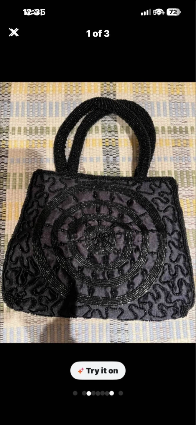 Annex Black Beaded Handbag
