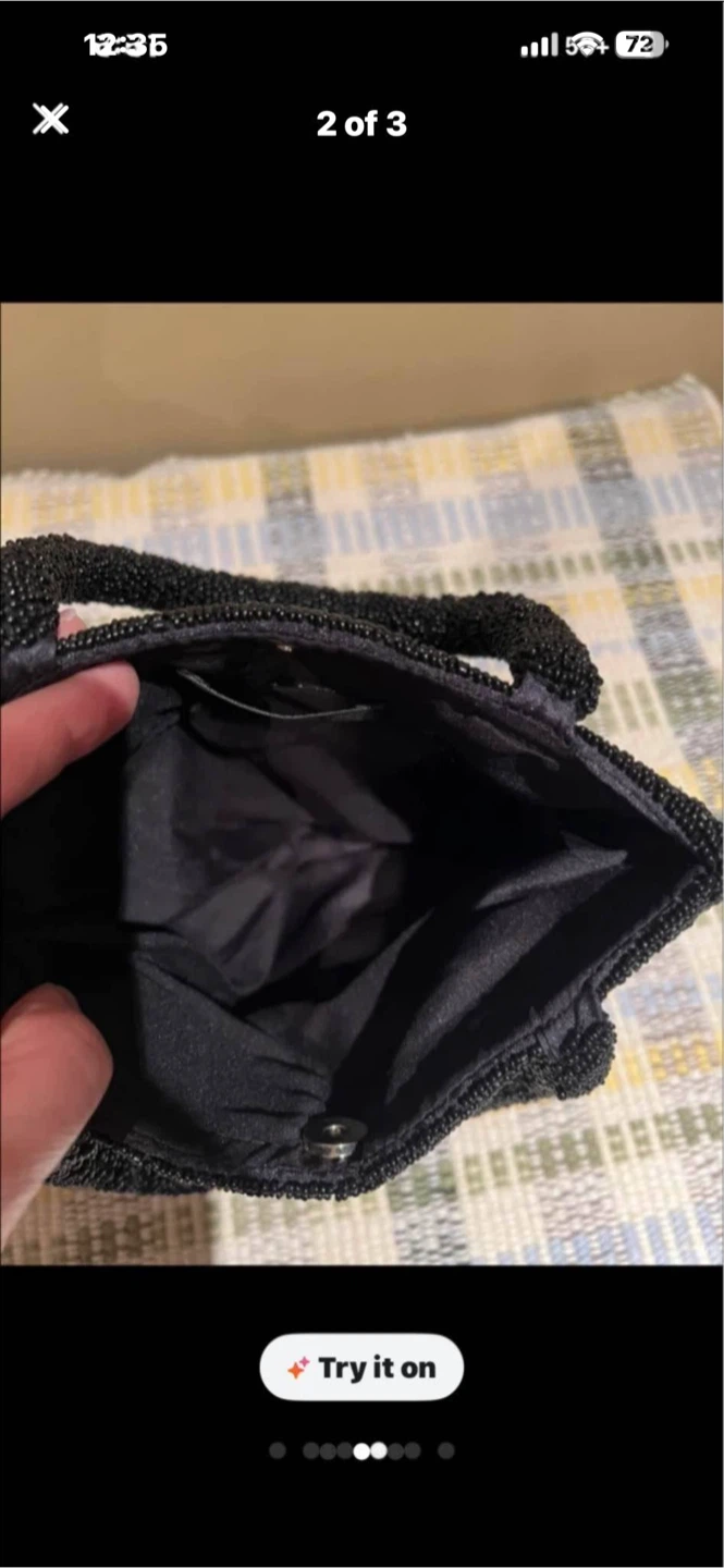 Annex Black Beaded Handbag - photo 2