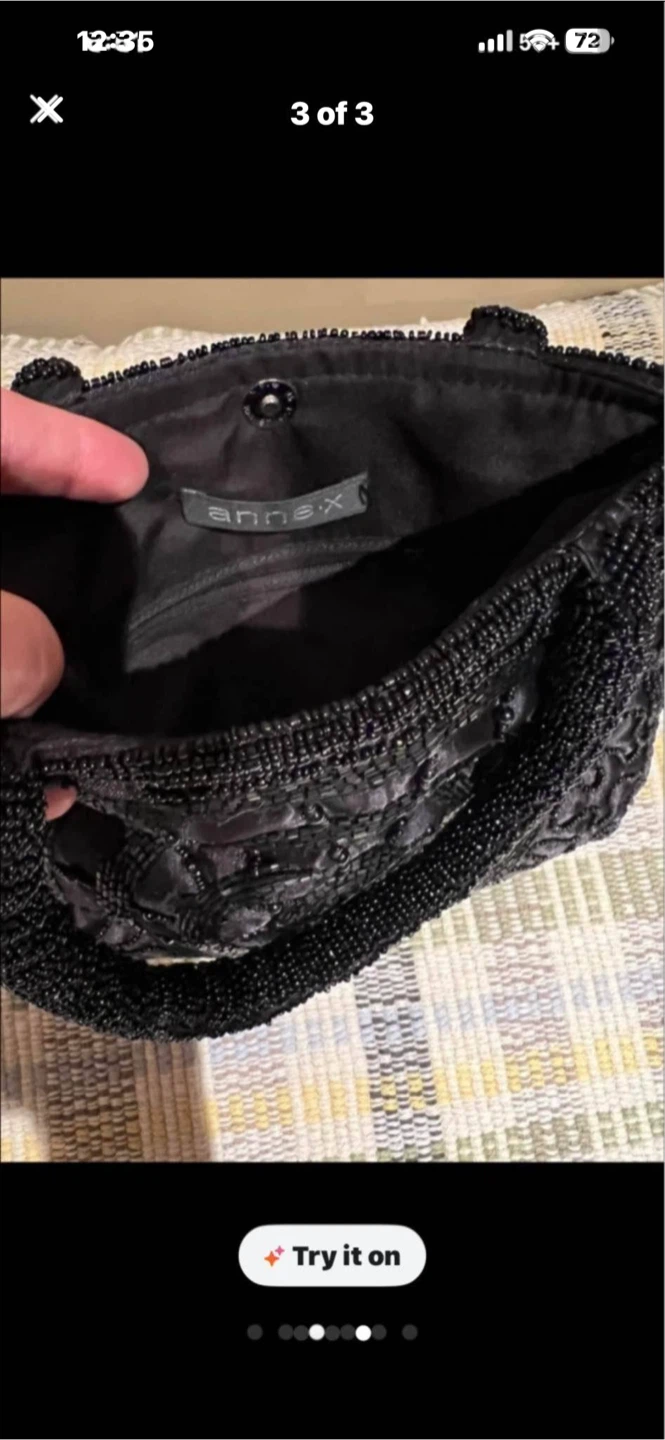 Annex Black Beaded Handbag - photo 3