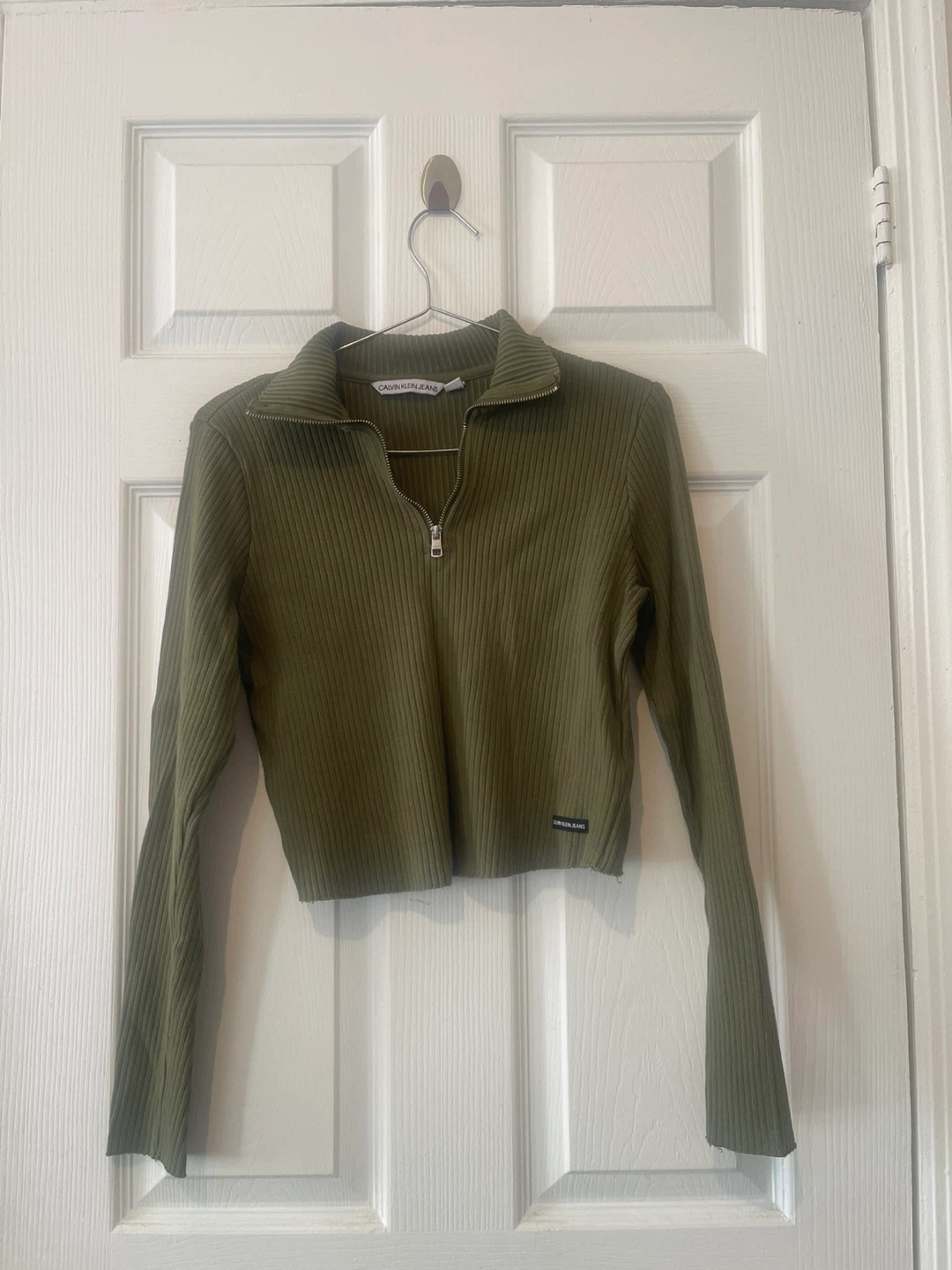 Calvin Klein Jeans Ribbed Quarter-Zip Pullover
