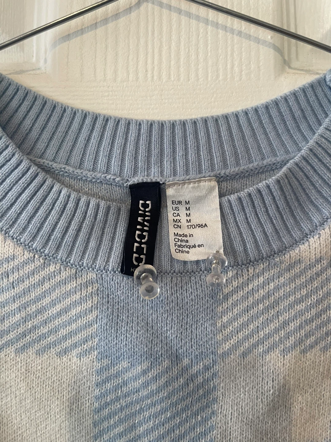 Divided Light Blue Gingham Knit Crop Top - photo 3