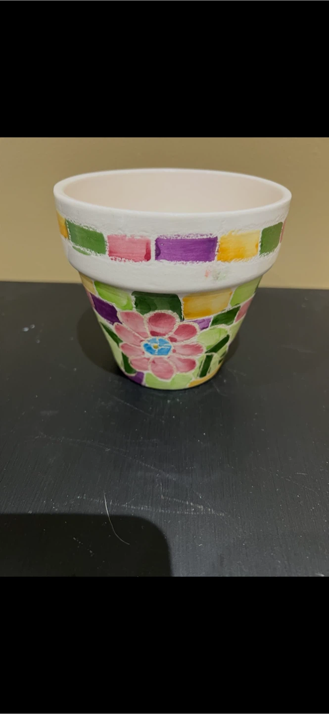 Hand-painted ceramic flower pot