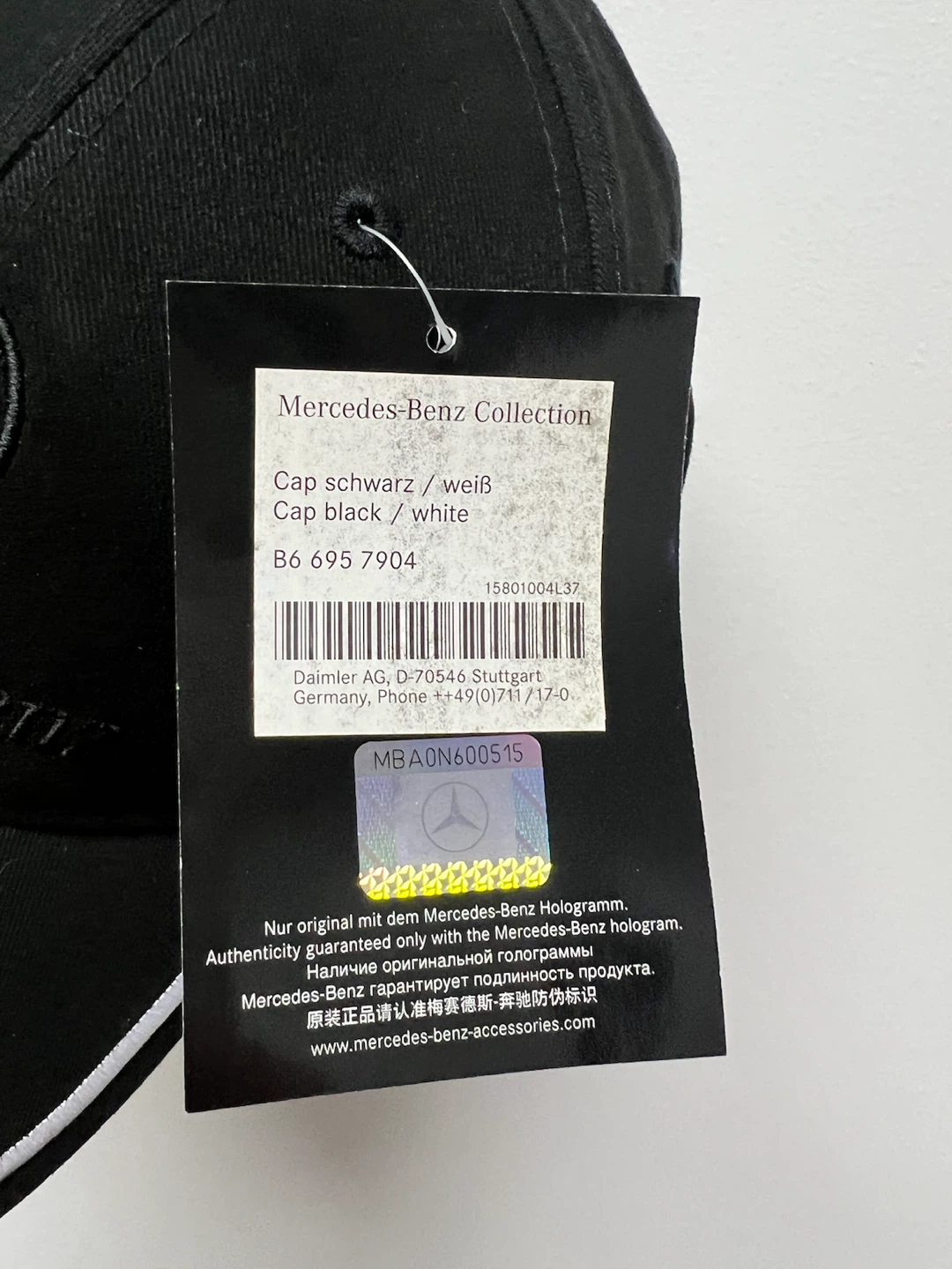 New Mercedes-Benz Baseball Cap Black and White - photo 5