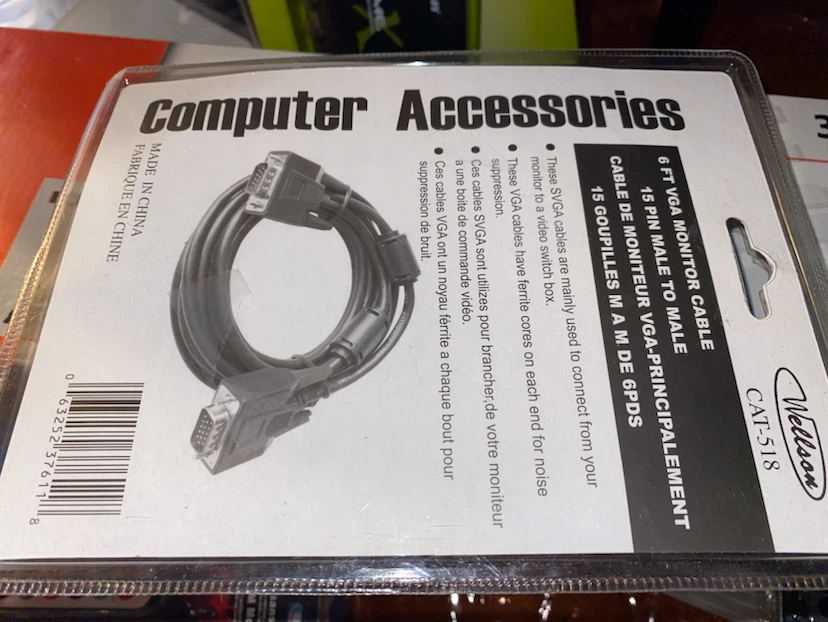 Wellson 6 ft VGA Monitor Cable