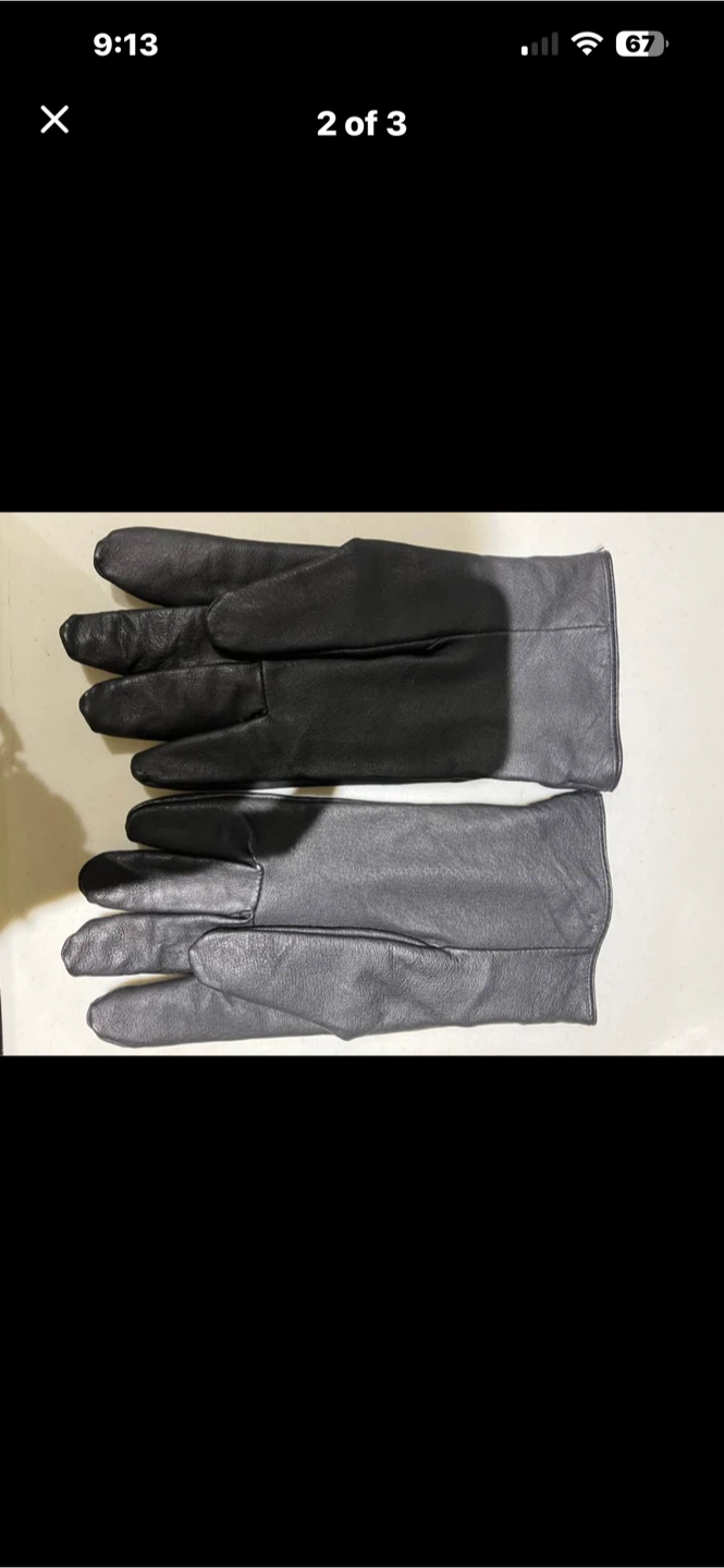 Black Leather Gloves - photo 2