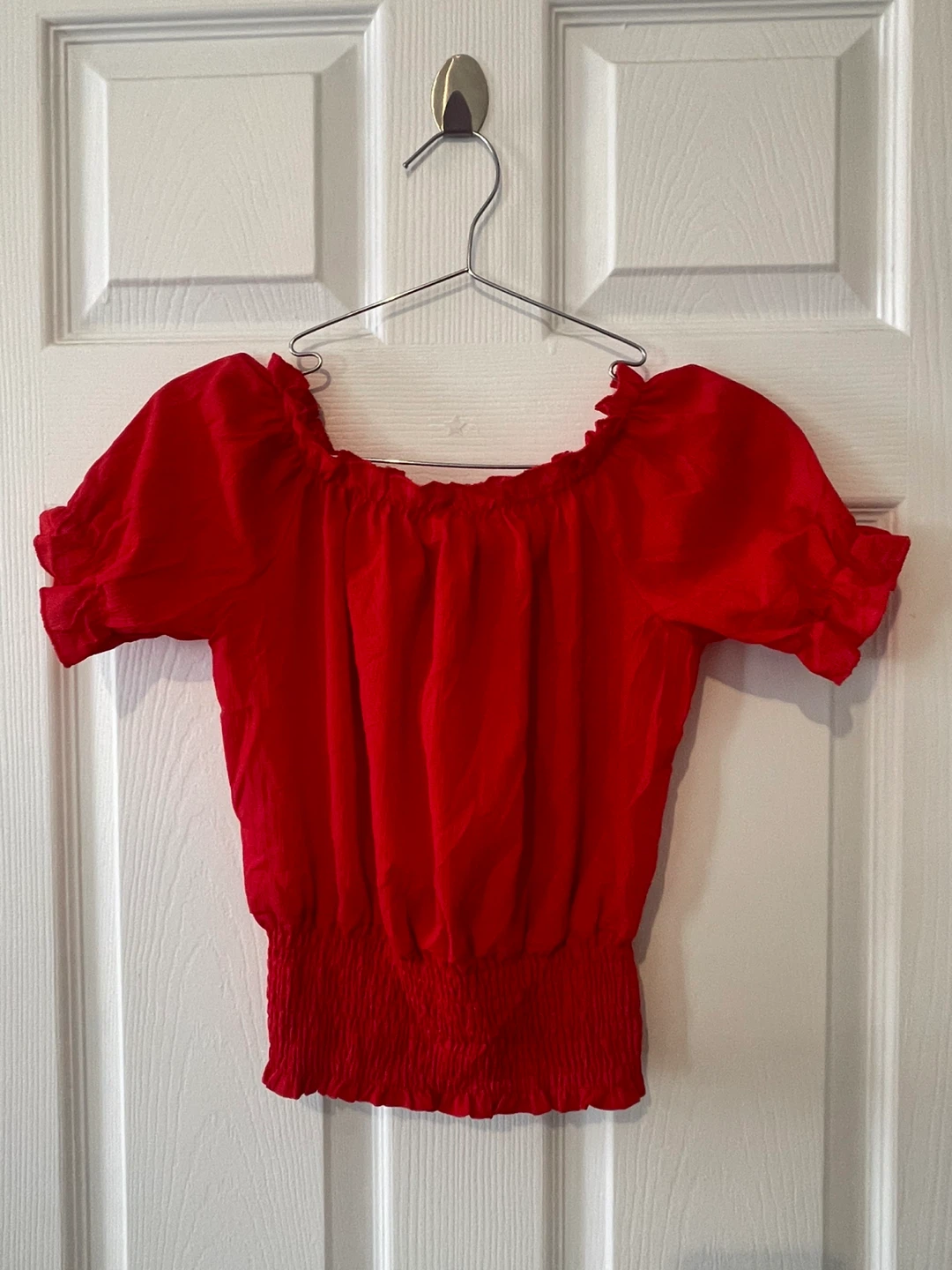 Red Off-the-Shoulder Smocked Top Size XL - photo 2