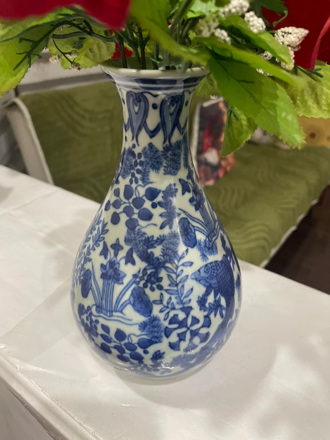 Blue and white ceramic vase - photo 2