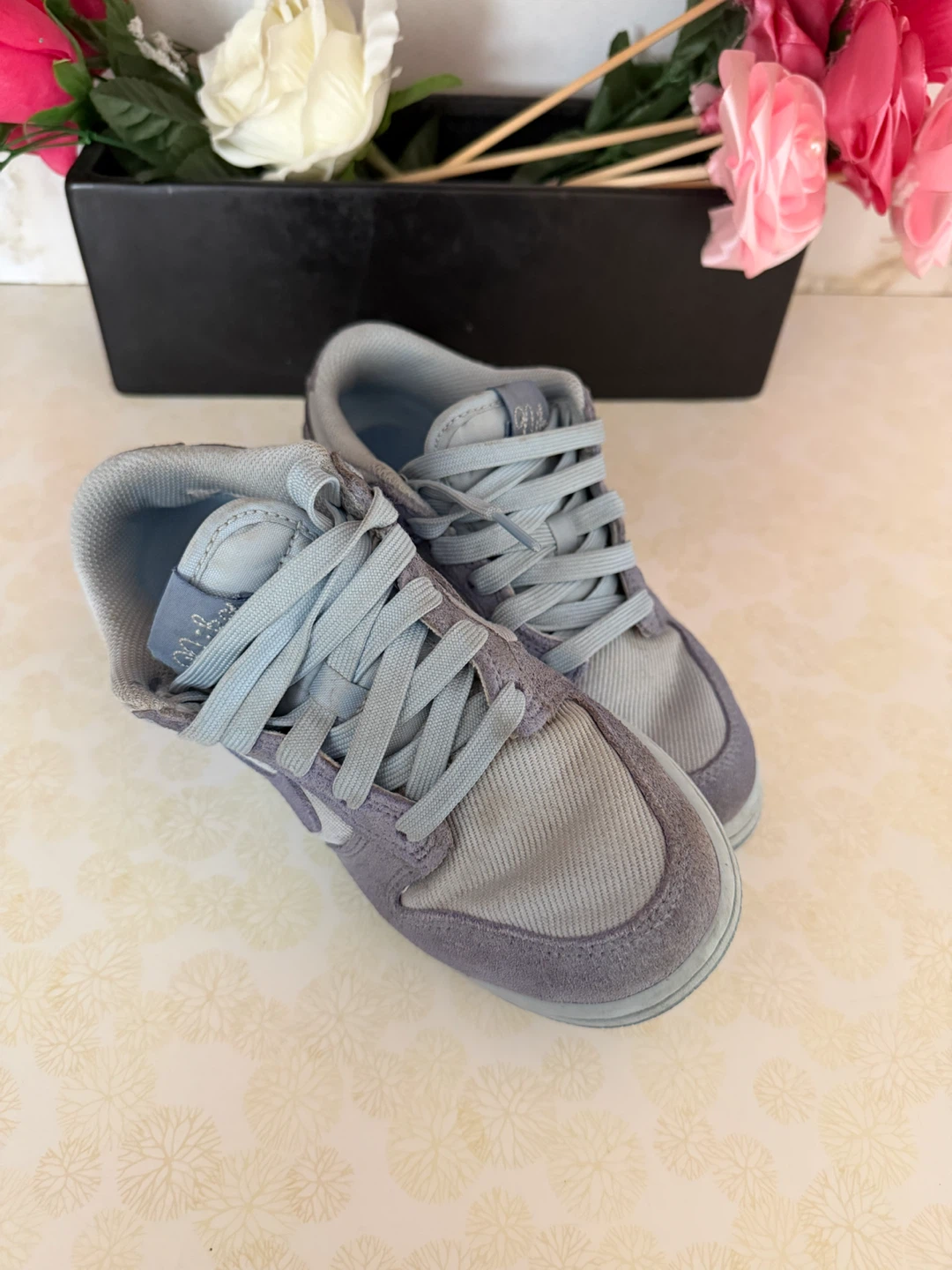Nike Dunk Low Grey Suede Sneakers 13.5 - photo 4