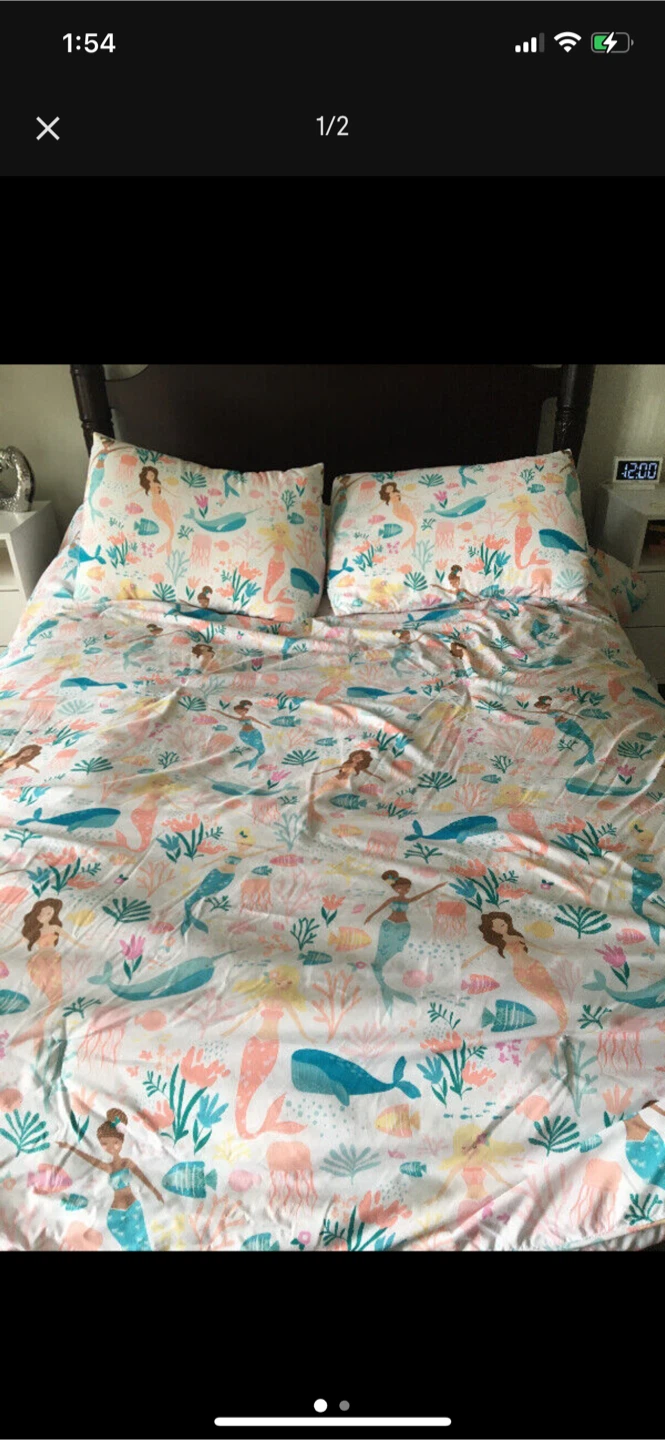 Mermaid and sea creature comforter