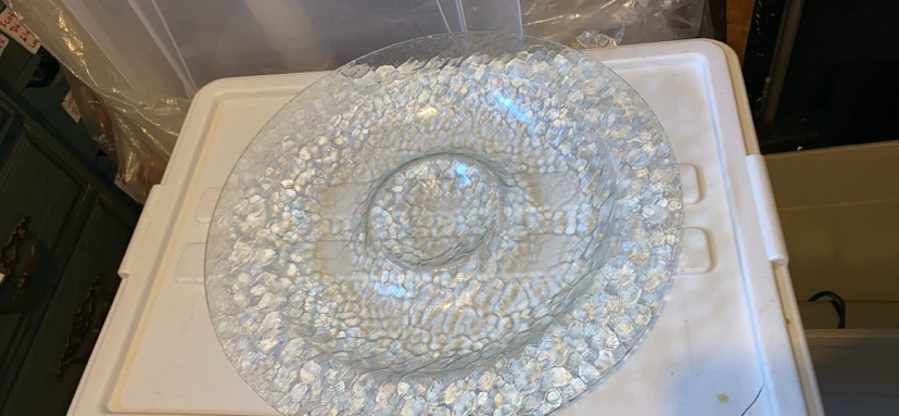 Textured Glass Serving Platter