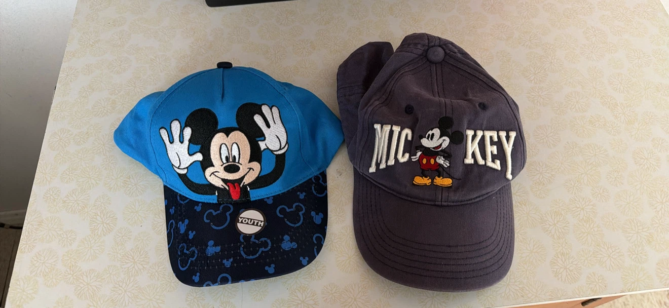 Two Disney Mickey Mouse Baseball Caps youth