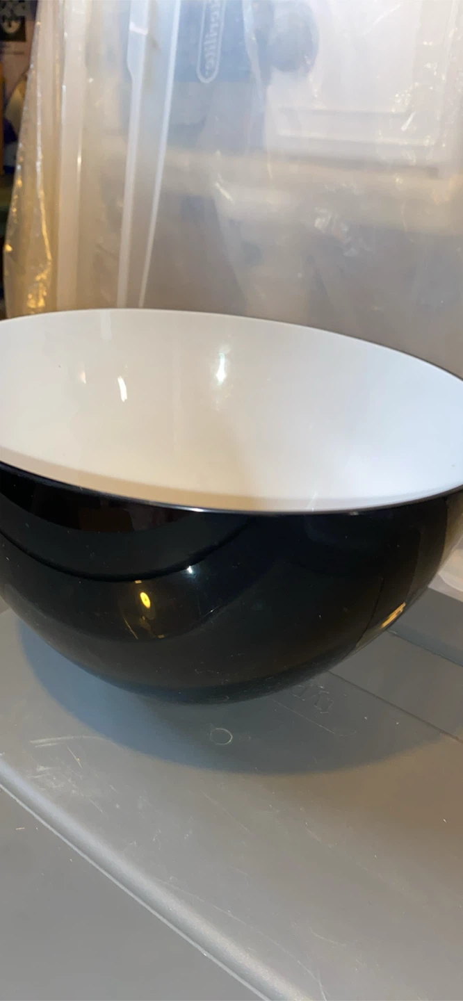 Large Black and White Serving Bowl