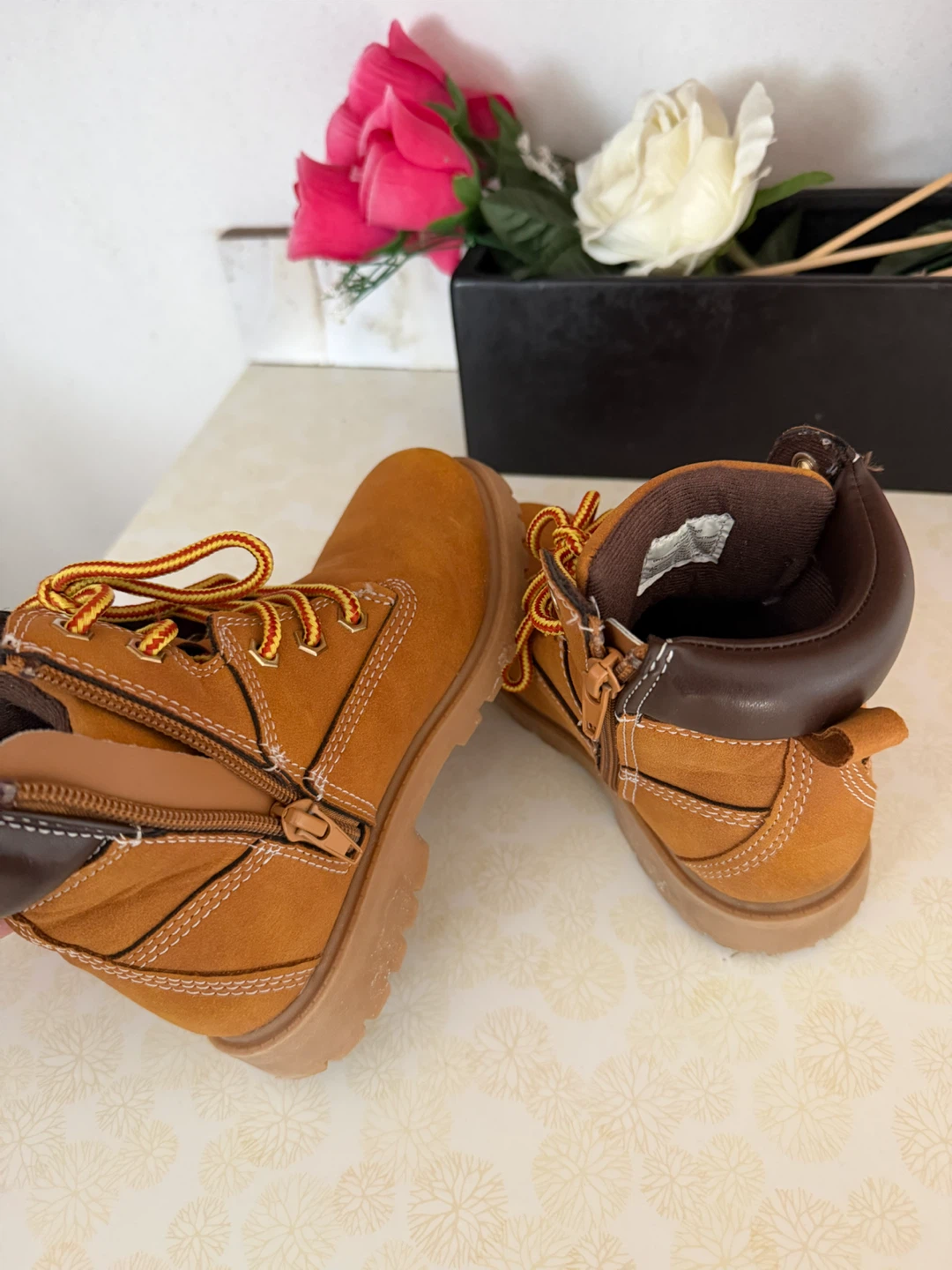 Kids Brown Work Boots size 12 - photo 2