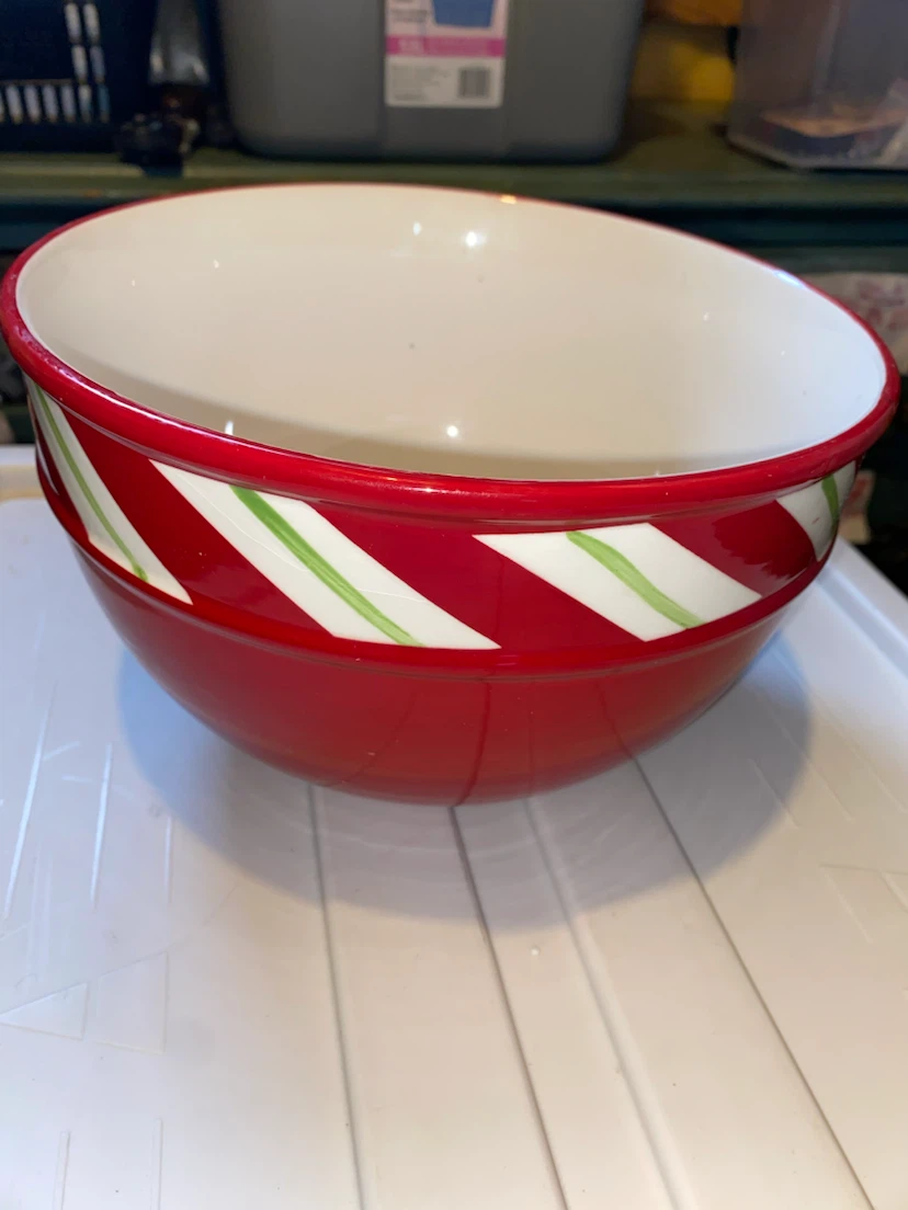 SCM Designs Red and White Candy Cane Bowl