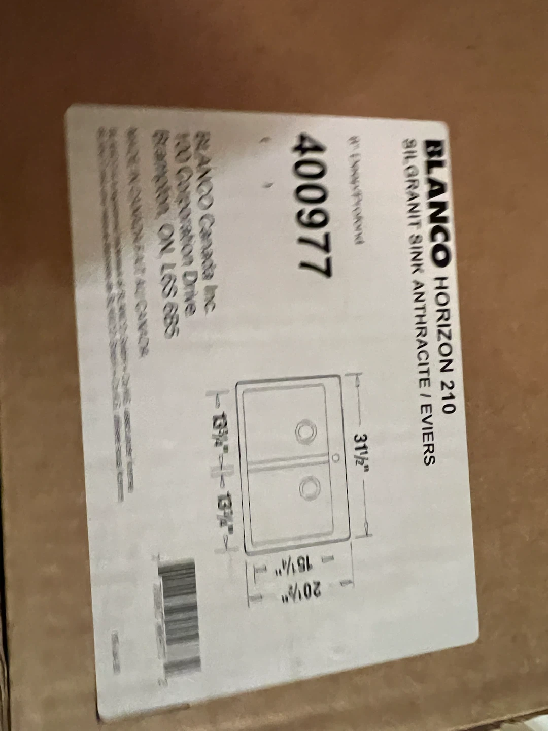 BLANCO Horizon 210 Anthracite Kitchen Sink - photo 2