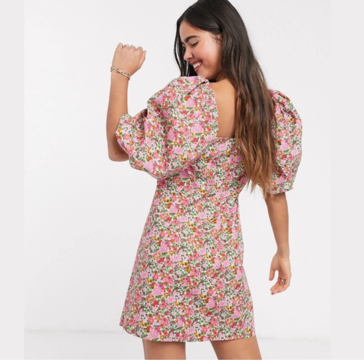 Mango Floral Puff Sleeve Mini Dress 🏈 - photo 2
