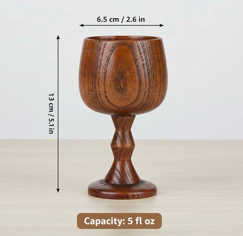 New Wooden Wine Goblets Set of 5 - photo 3