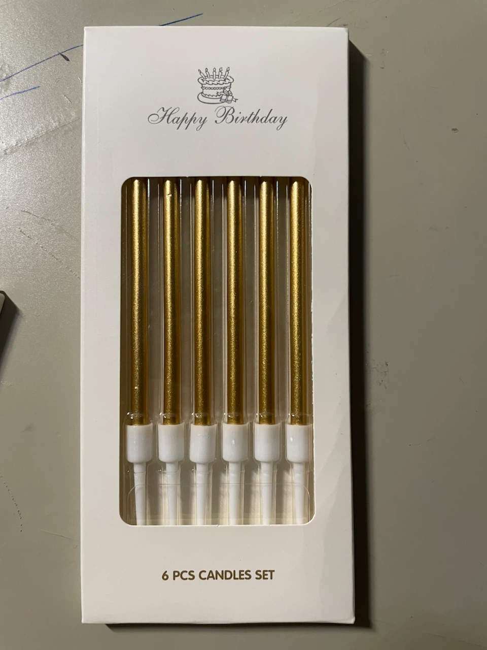 4 Packs of Gold Happy Birthday Candles