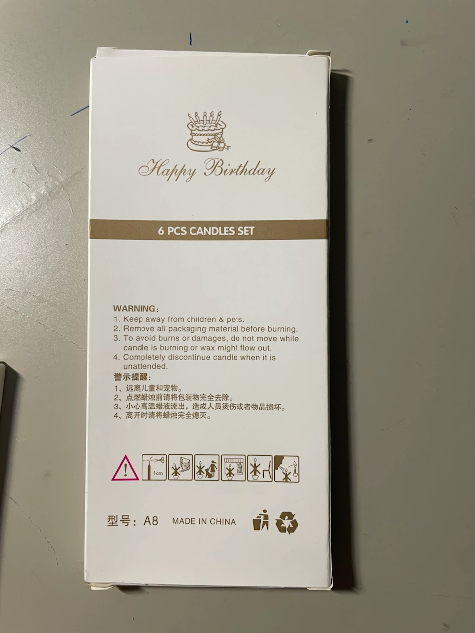 4 Packs of Gold Happy Birthday Candles - photo 2