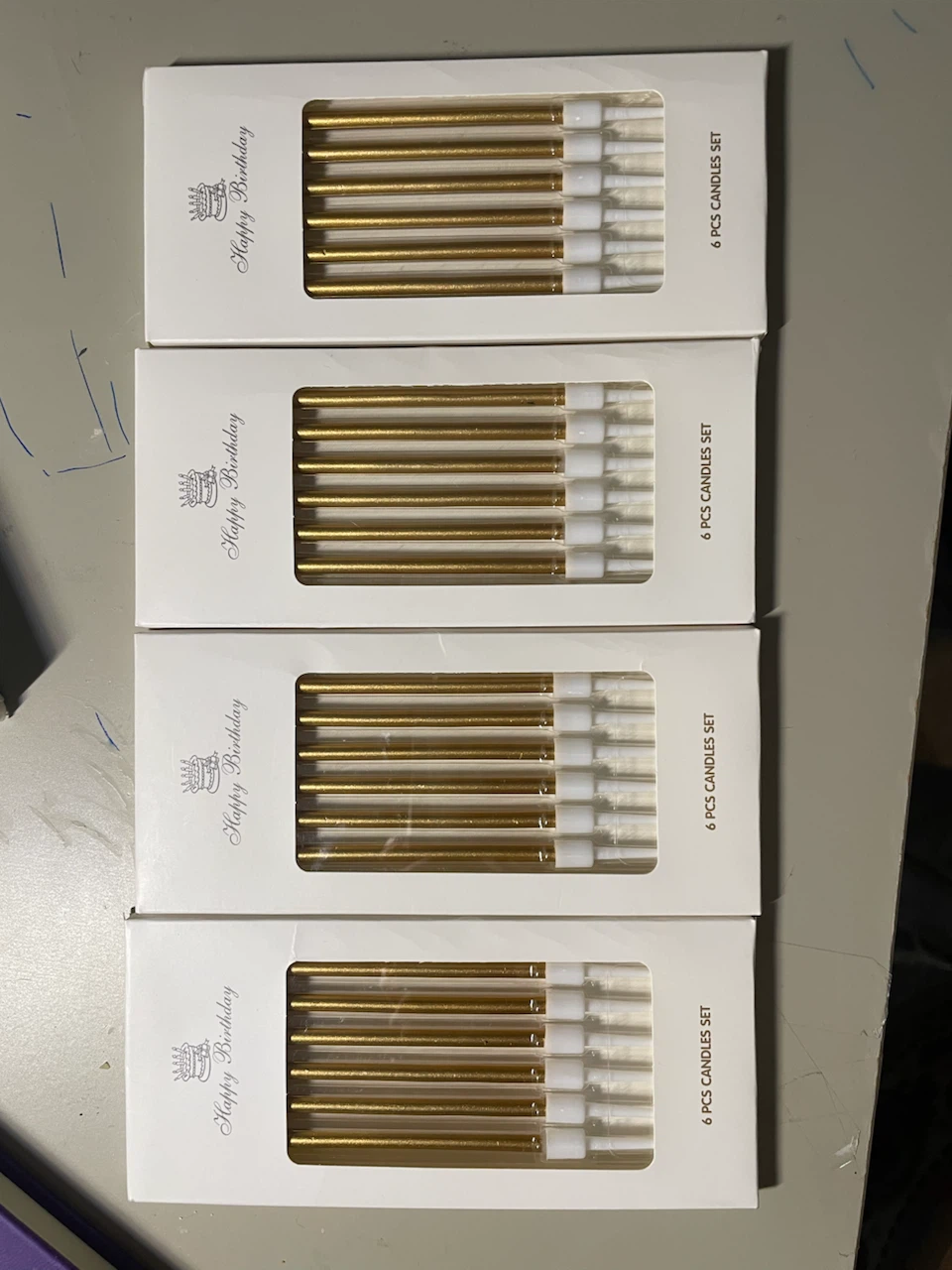 4 Packs of Gold Happy Birthday Candles - photo 3