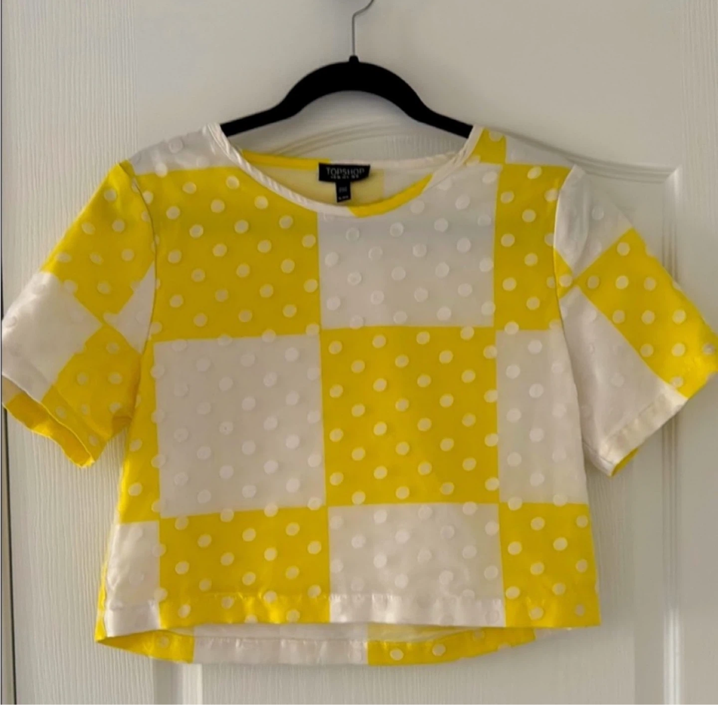 Topshop Yellow and White Polka Dot Blouse 🏈
