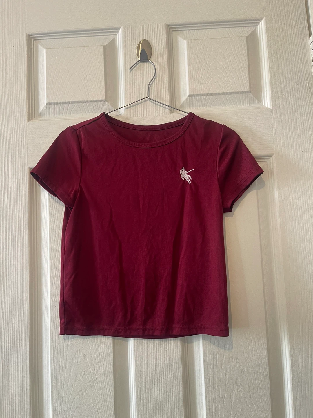 SHEIN Burgundy Short Sleeve Tee