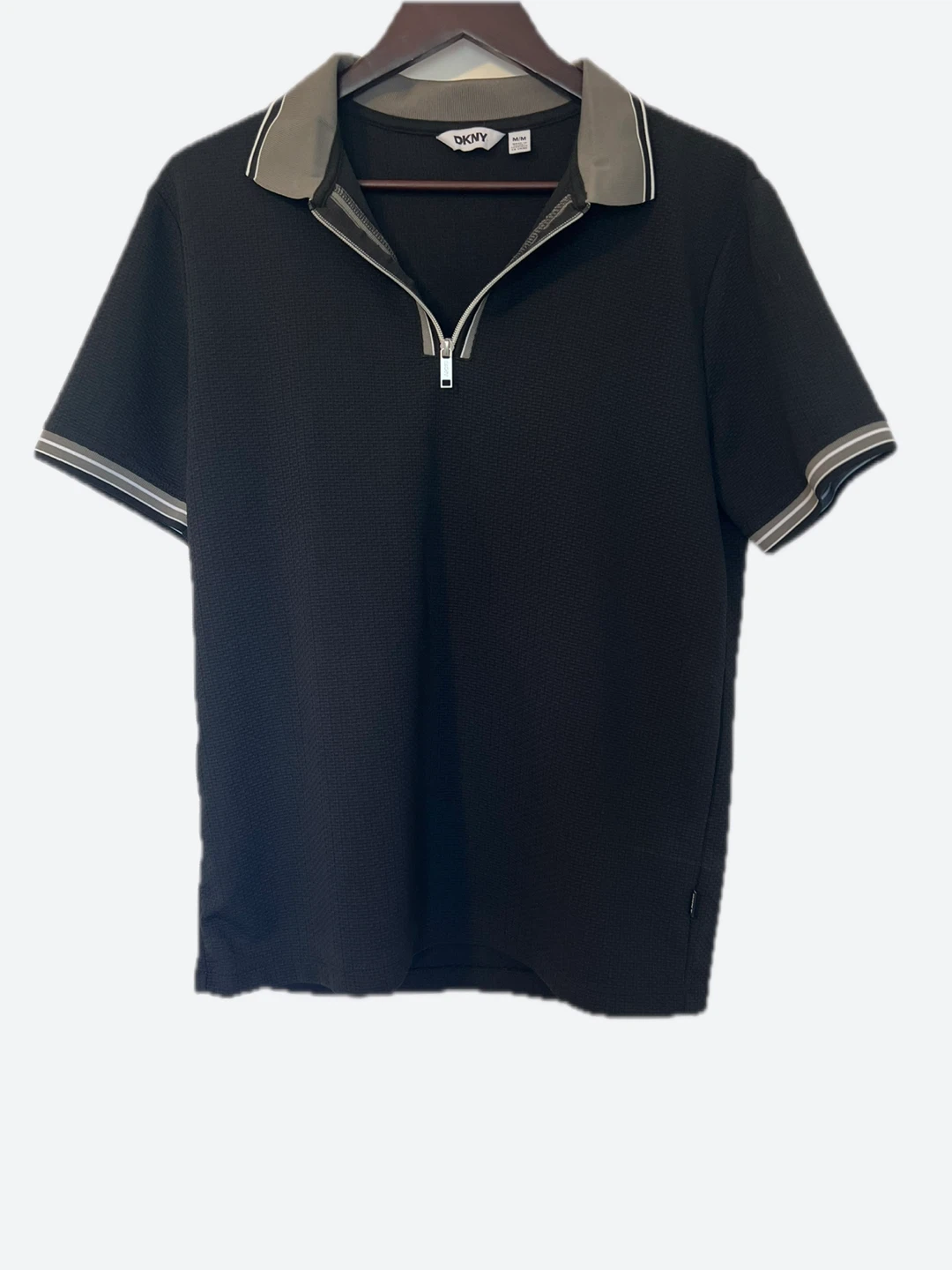 🏈 DKNY Black Quarter-Zip Polo Shirt - photo 2