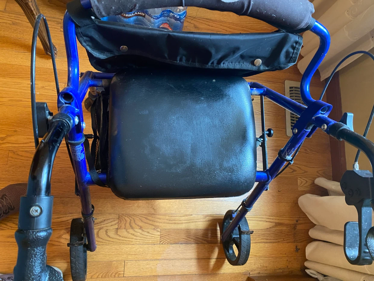 Hugo Blue Rolling Walker with Seat