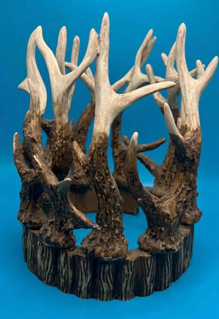 🏈 Pink Zebra Antler Candle Holder