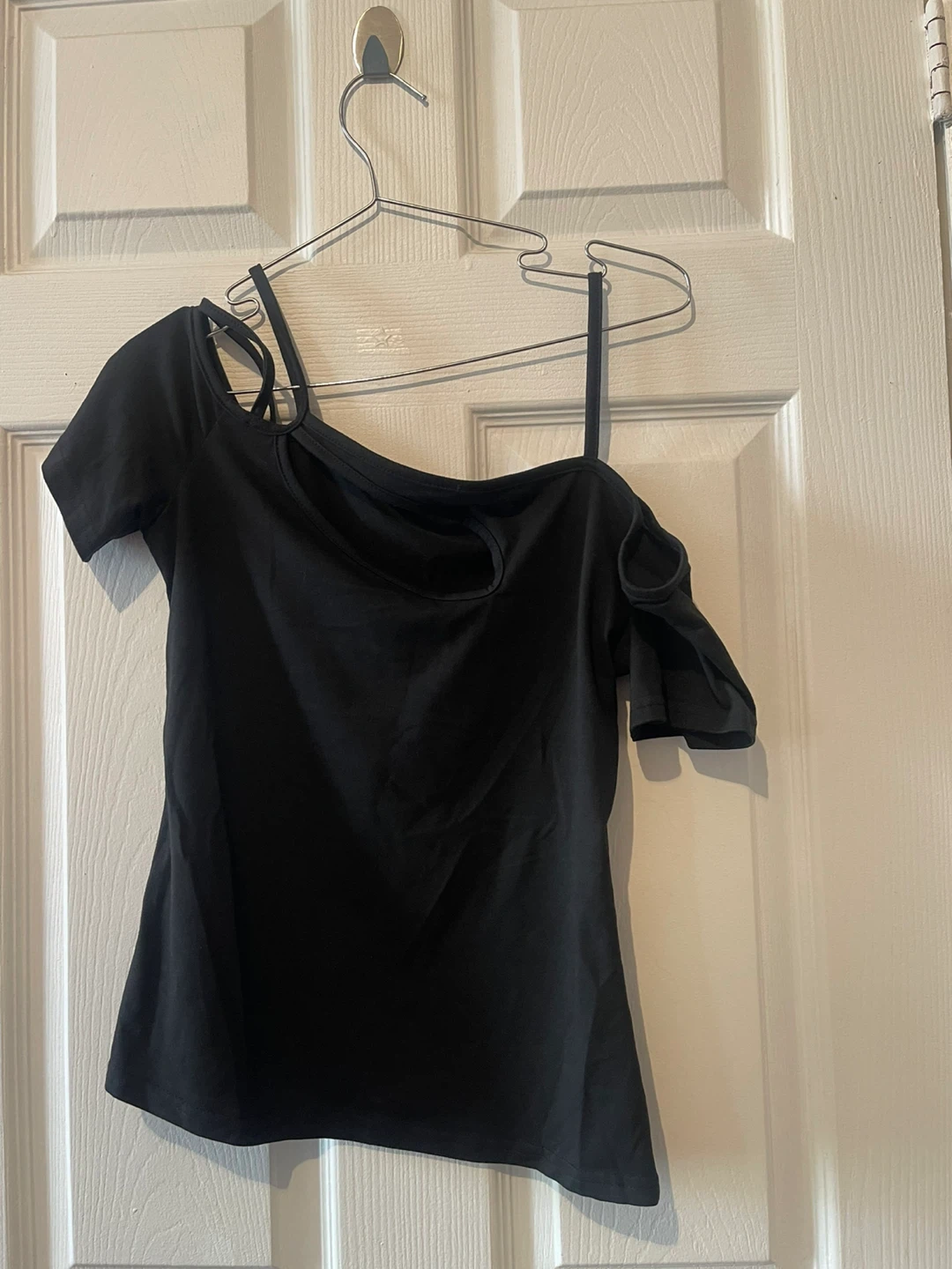 SHEIN Black Cold Shoulder Top