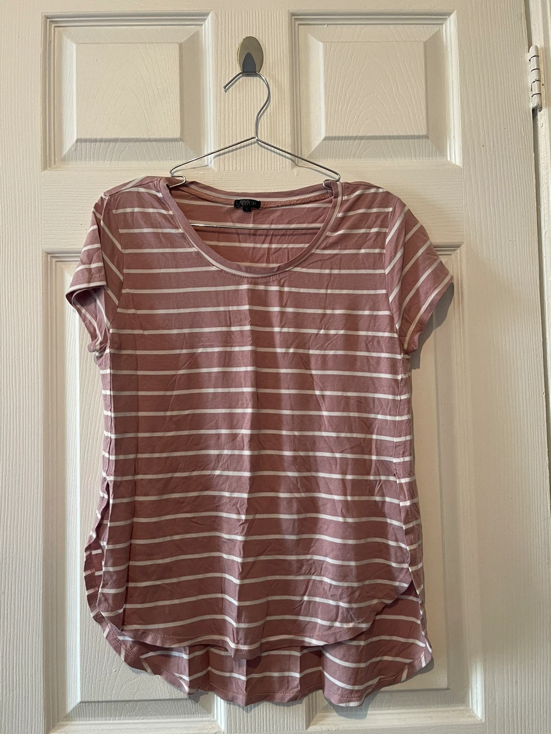 Splash Pink and White Striped T-Shirt