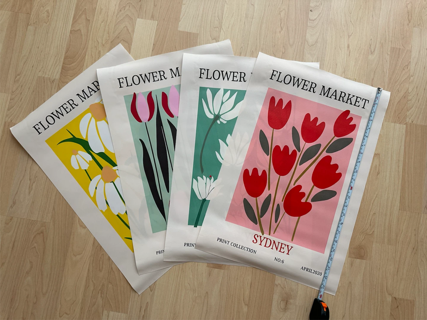 Set of 4 Flower Market Canvas Prints 🏈