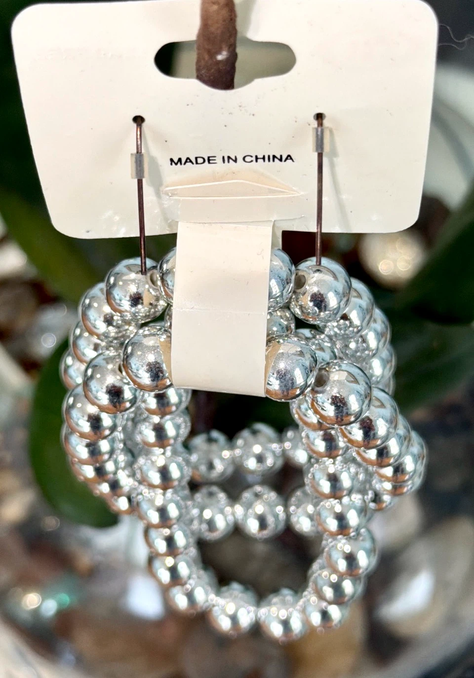Silver Tone Ball Bead Stretch Bracelet Stack & Earrings Set - photo 4