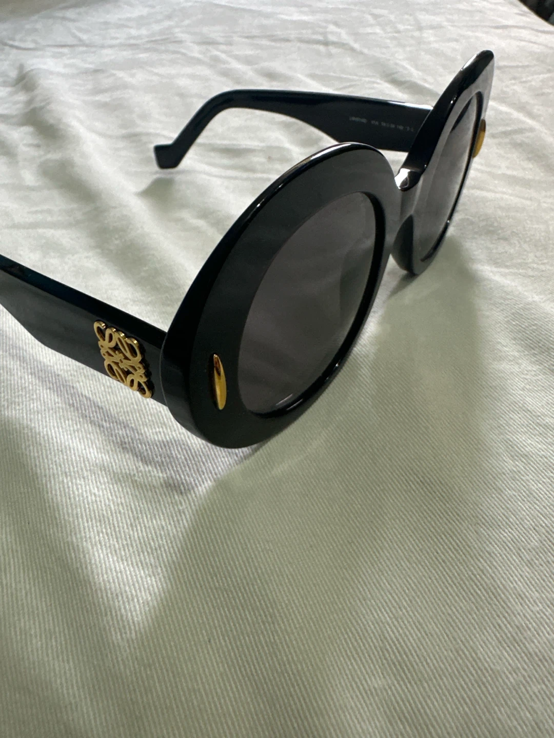 Loewe Anagram Black Oval Sunglasses