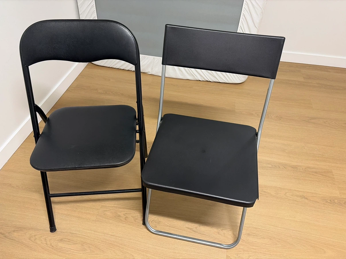 Two Black Folding Chairs - photo 3