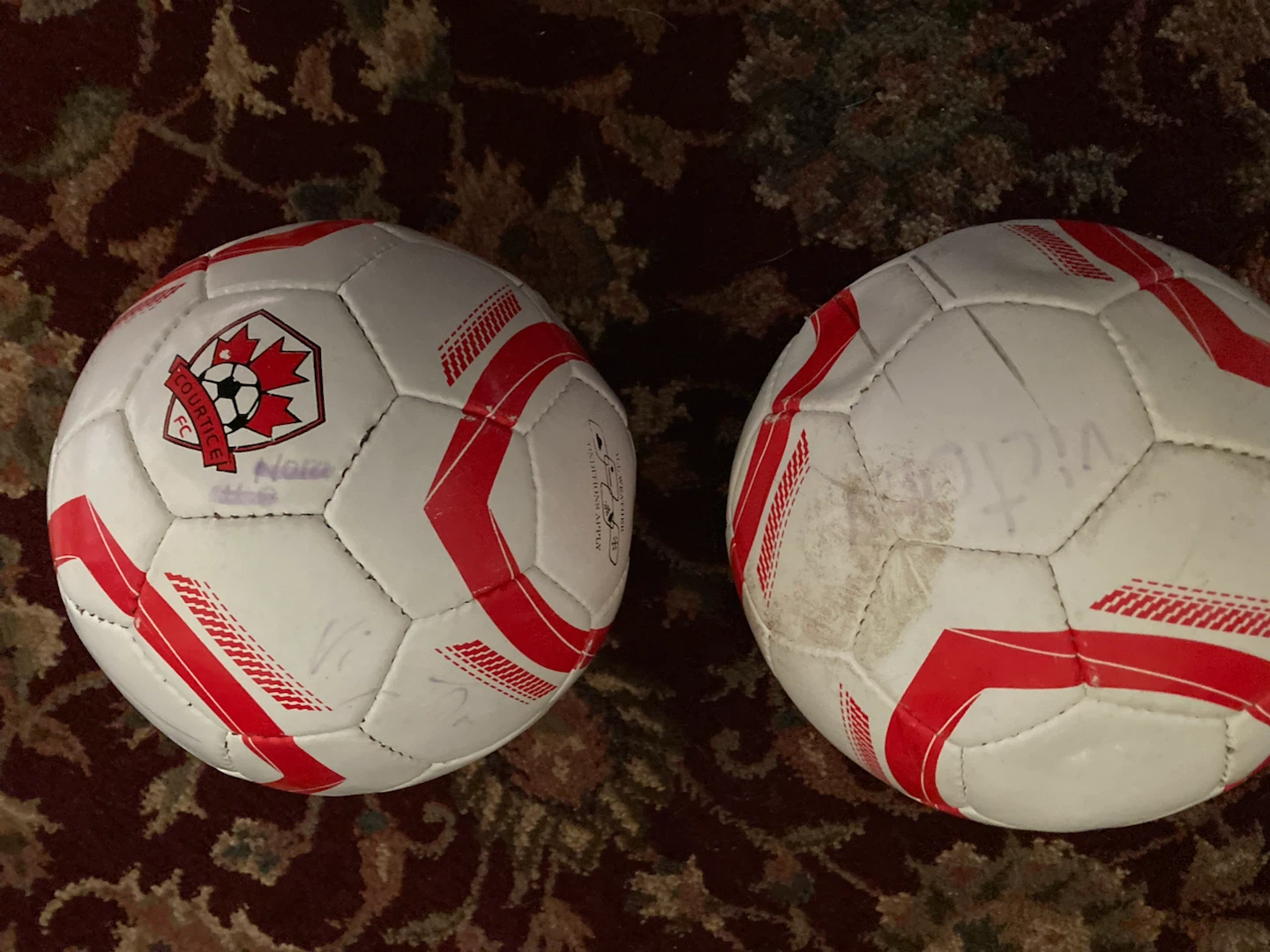 Two Courtice FC Soccer Balls