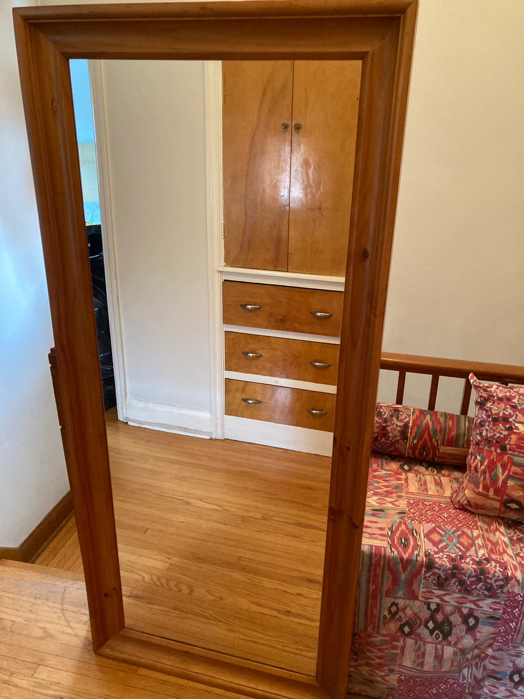 Full-Length Wooden Framed Mirror