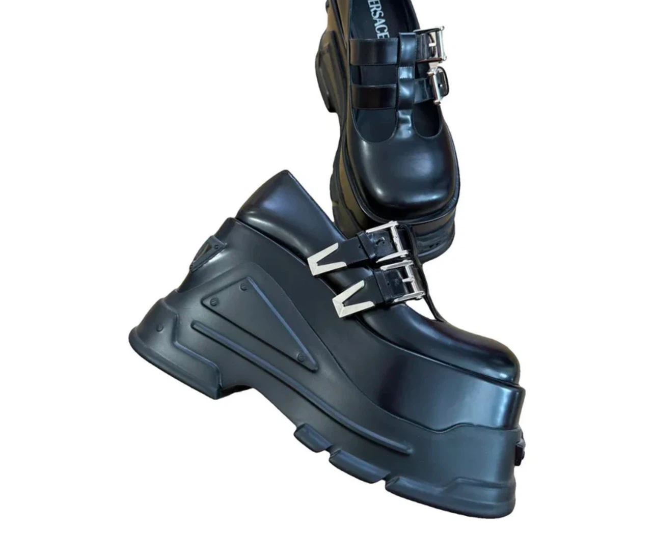 Authentic Versace Medusa Black Anthem Chunky Platform Shoes - photo 2
