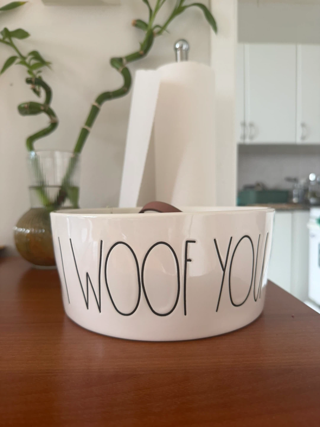 Big Rae Dunn I Woof You Pet Bowl